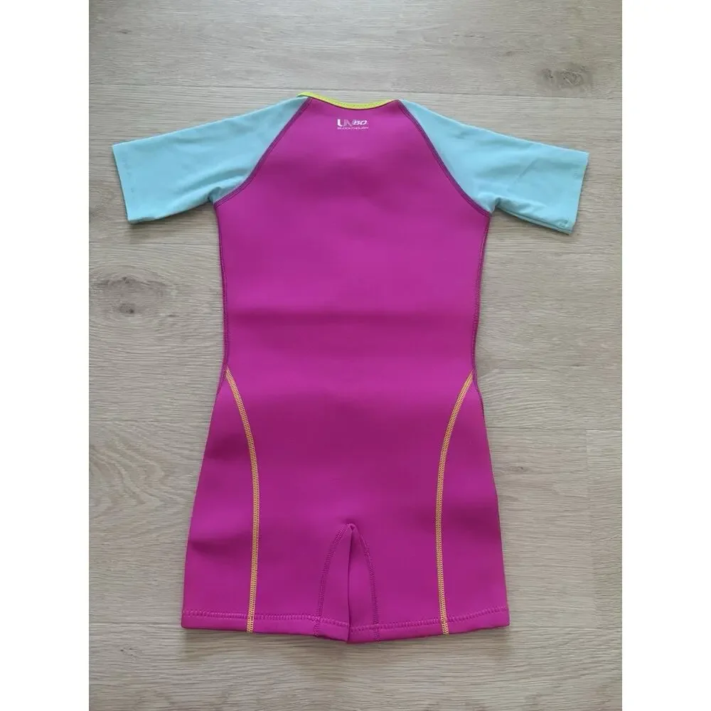 Speedo Kids Neoprene Swimsuit One Piece Girls Size 7-8 UV Thermal Suit NWT